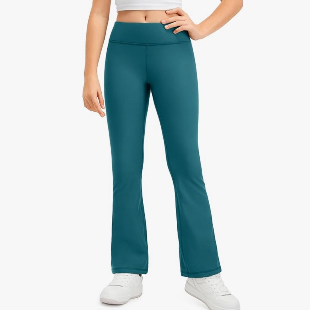 CRZ YOGA Girls Thermal Fleece Lined Flare Leggings